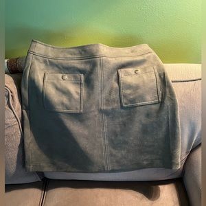 Loft, Faux suede green skirt.  Size 14. Above knee